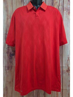 Nike Tiger Woods Mens Red Snap Polo Shirt XL Performance Golf